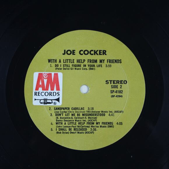 Joe Cocker With A Little Help From My Friends A&M Records SP-4182 - Picture 5 of 6